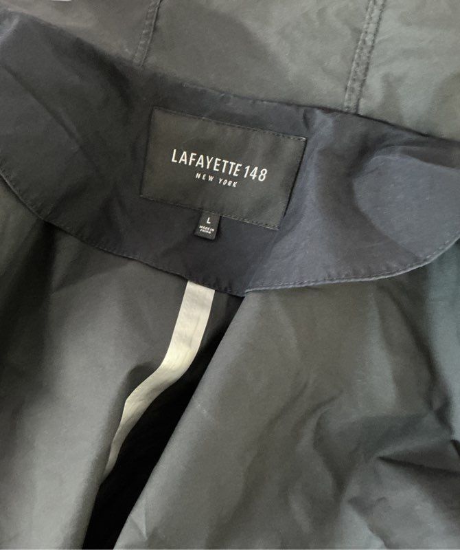 Women's Layfayette 148 Black Silk Jacket with hood Size L