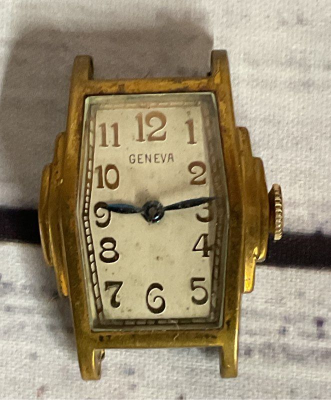Geneva Warwick Gold Tone Stainless Steel Vintage Watch Case Swiss