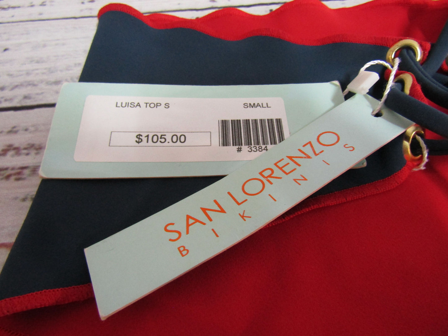 San Lorenzo Luisa Women's Blue Bikini Tied Tube Top Size S