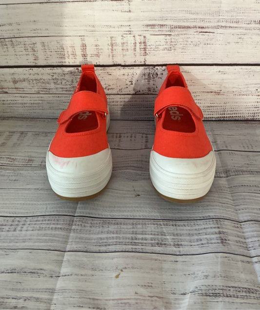 Women's Keds Mary Jane Platform Canvas Red Sneaker Size 7