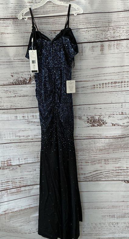 NWT Colors Blue and Black Beaded Dress Size 2 STUNNING!!