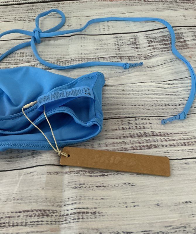 NWT Women's Skims Wire halter Bathing suit top in Tide Size M