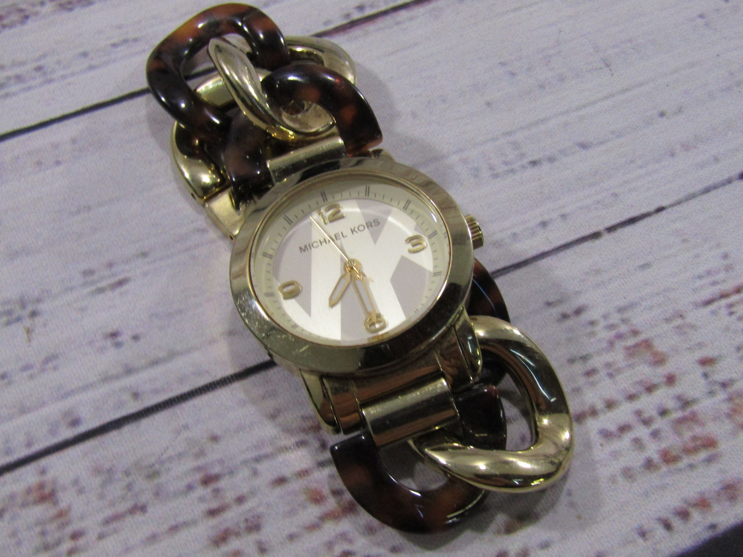 Michael Kors MK-4266 Women's Gold Tone Stainless Steel Tortoise Quartz Watch