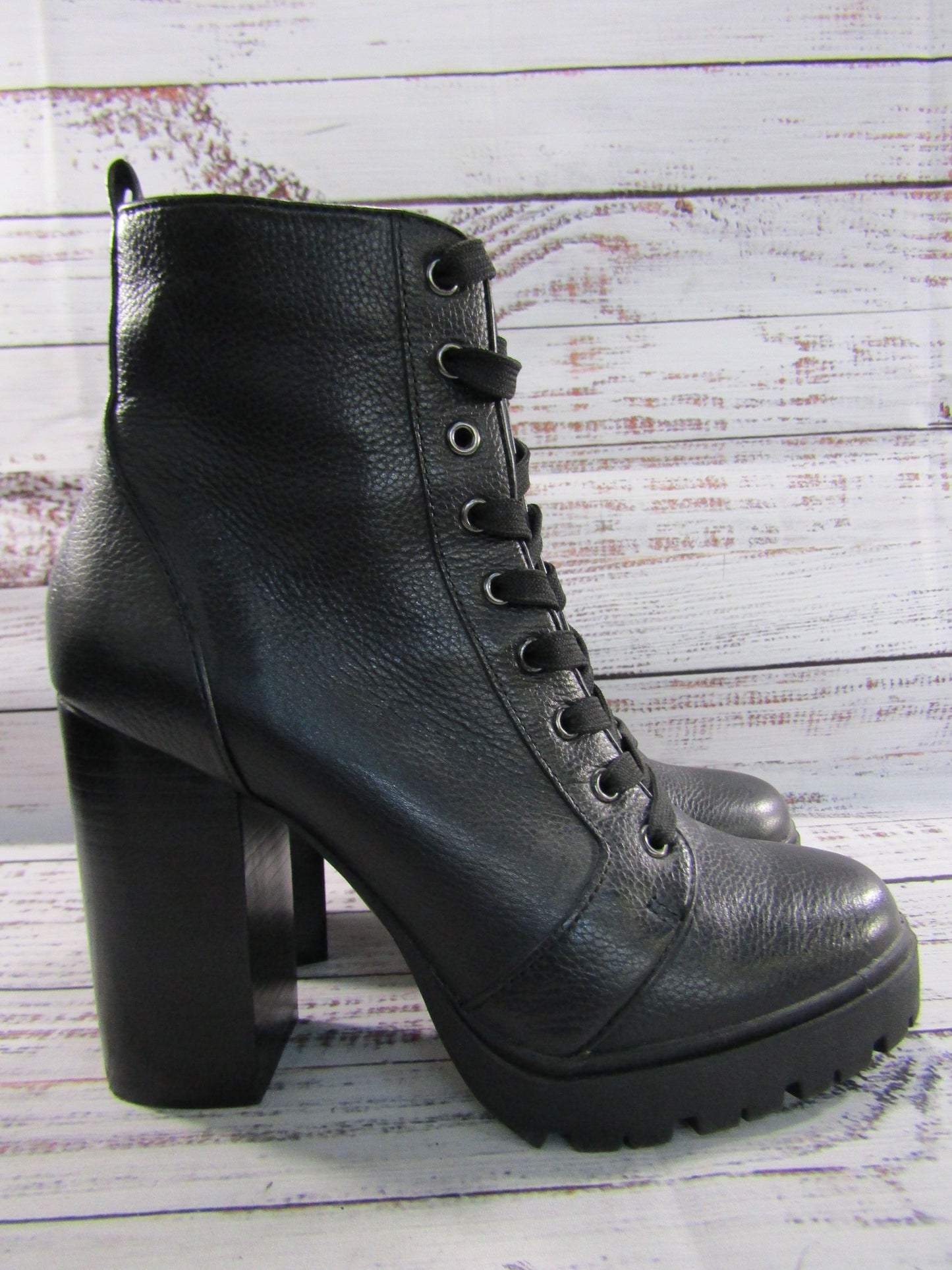 Steve Madden Laurie Women's Black Leather Ankle Zip Boots Size 8