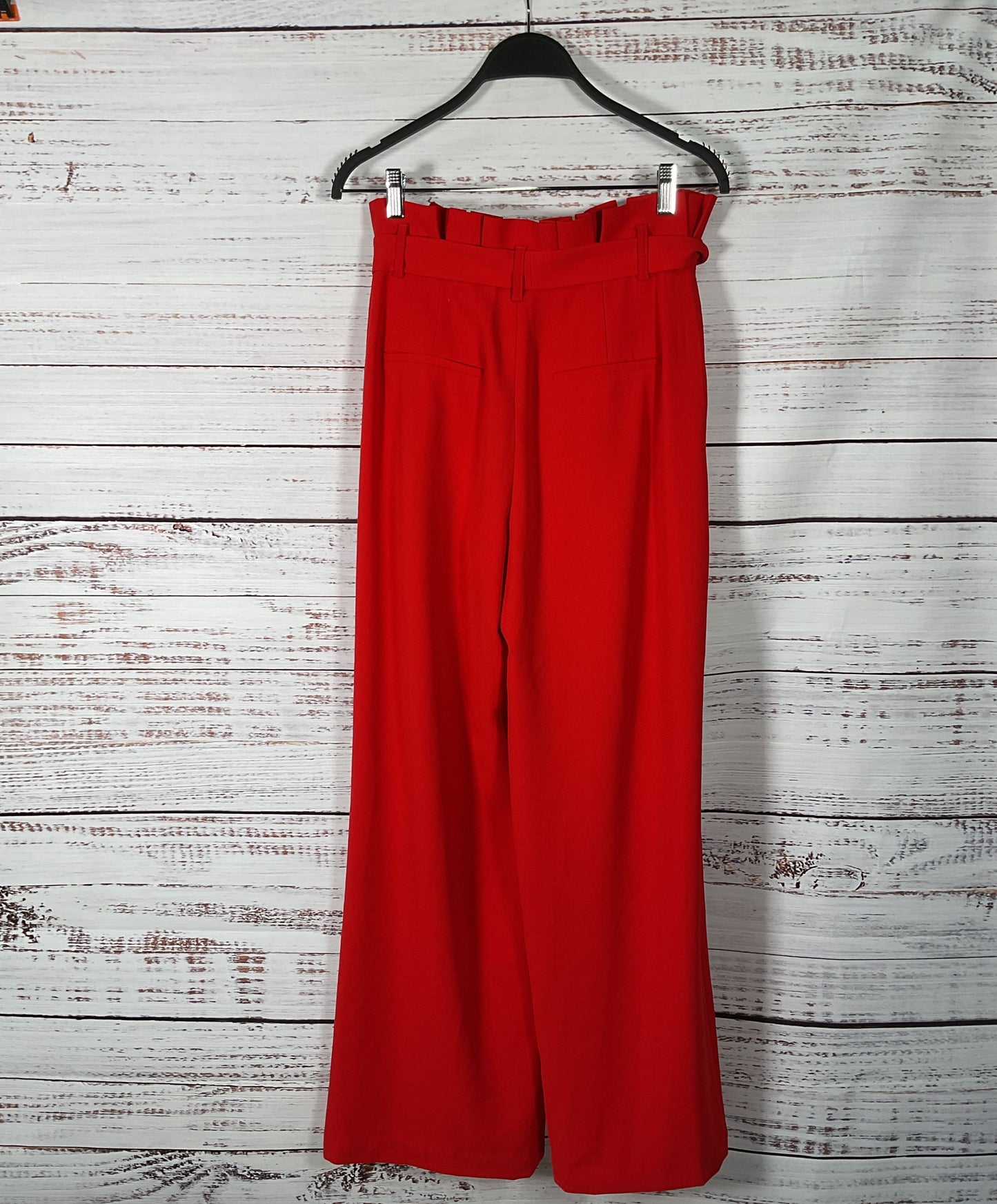 Alice + Olivia by Stacey Bendet Red Wide Leg Paper Bag Waist Pants - Size 6 NWT