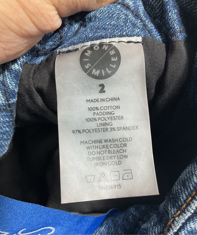 Simon Miller Women's Blue Denim Quilted Short Skirt Size 2