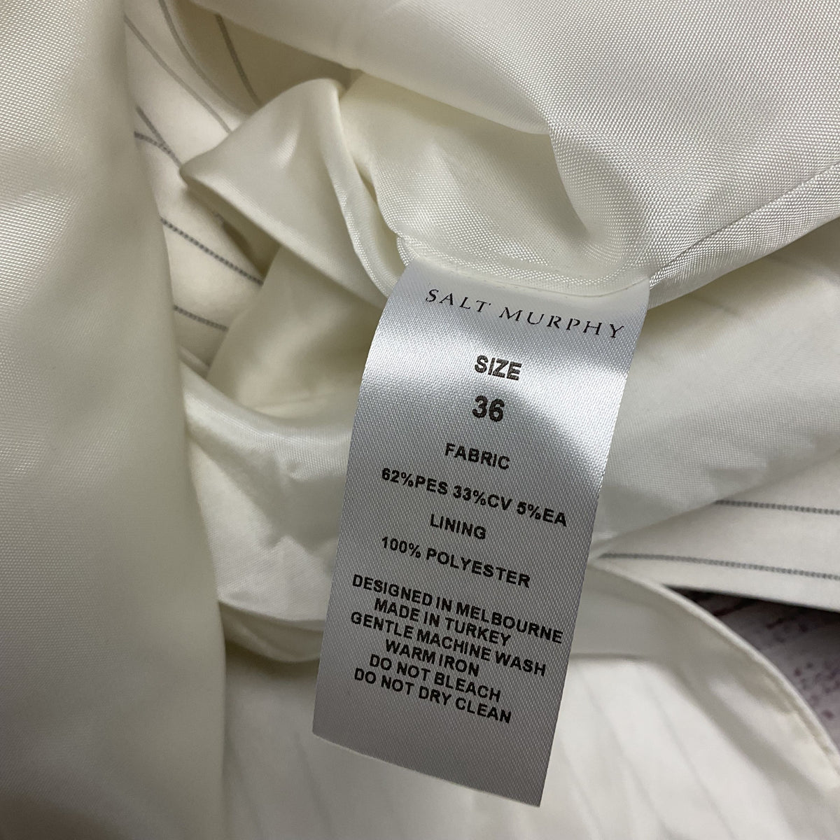 Salt Murphy White Pin Stripe Oversized Large Blazer Jacket - Size 36 New 2/2
