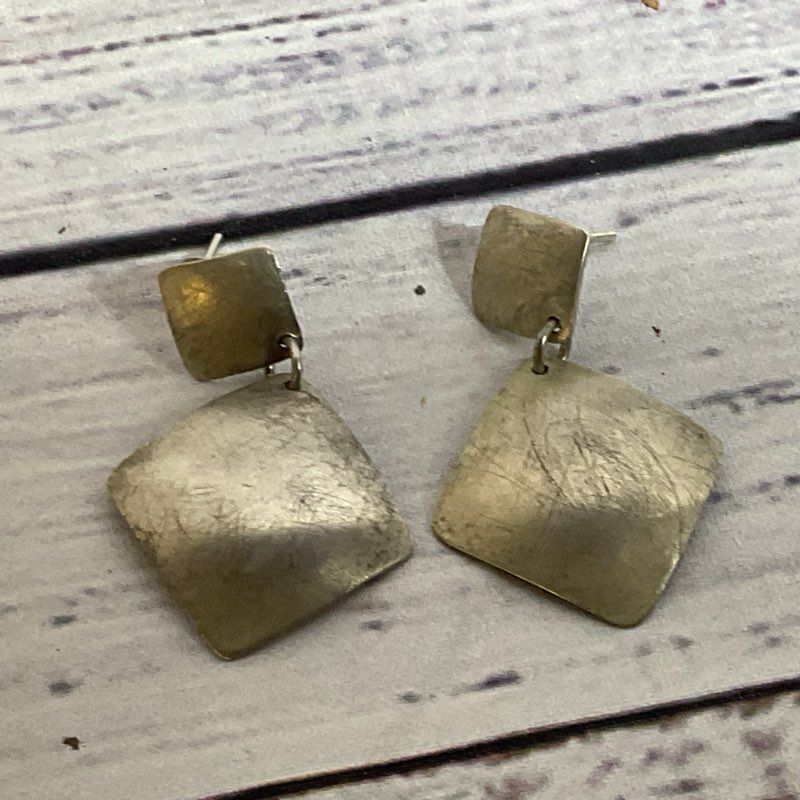 Signed VTG. TAXCO Sterling Silver 1.5" Dangle Earrings- 7.41g