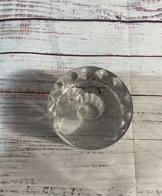 Oreffors Signed Crystal Candle Holder 3"x 2.5"