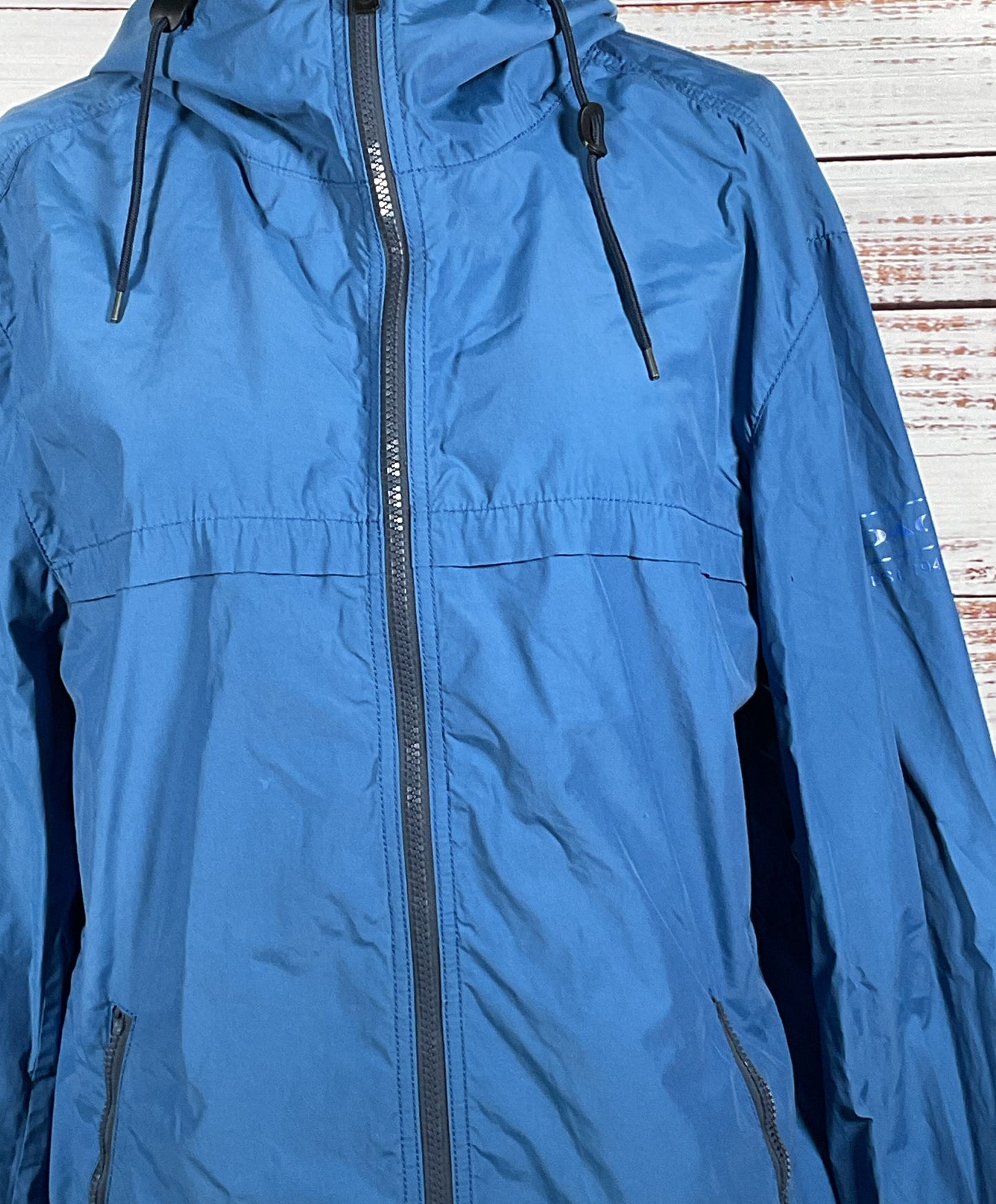 Coach Hooded Packable Windbreaker Jacket Marine Blue XL