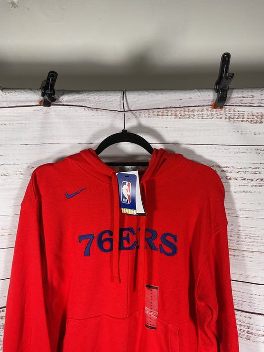 NWT Men's Nike NBA Fleece Pullover 'Philadelphia 76ers Courtside Red Size M
