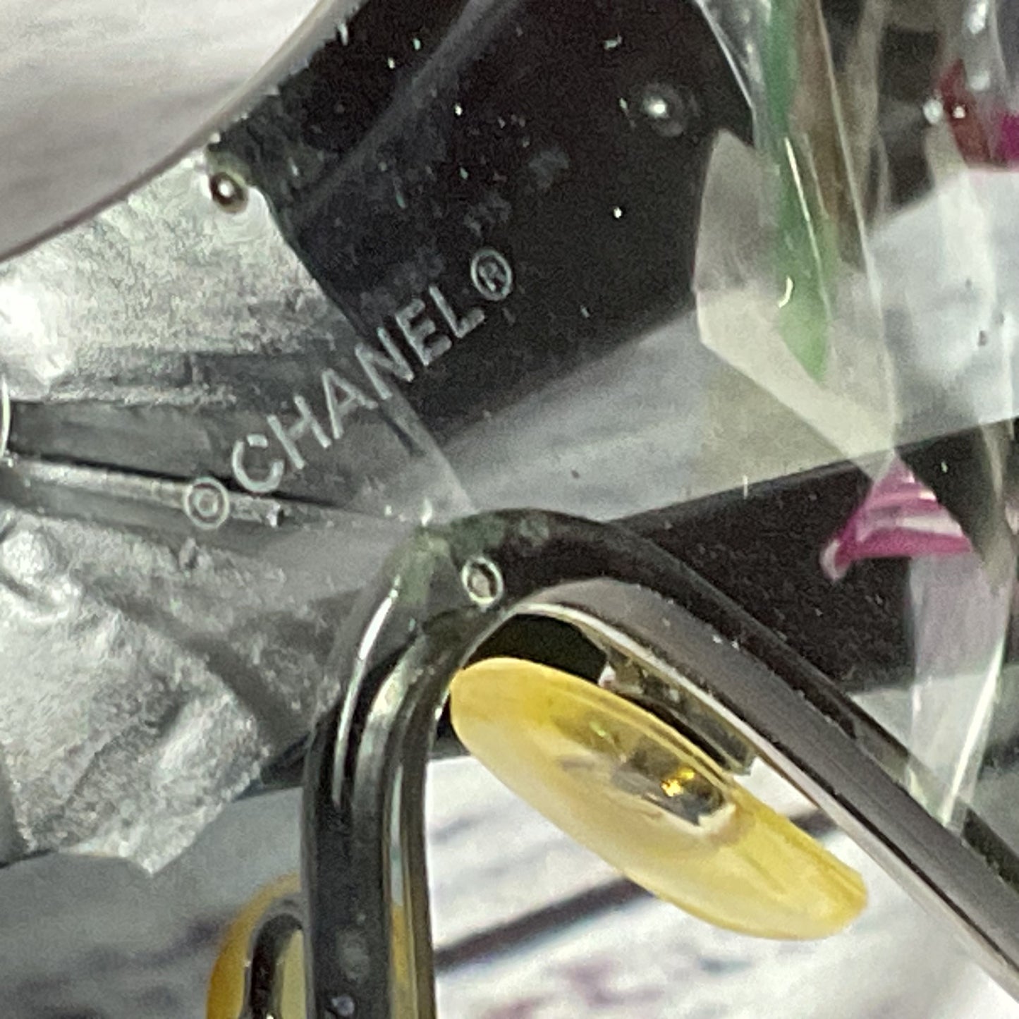 CHANEL 4164-B Camillia Shield Womens Black Crystal Sunglasses (MISSING CRYSTALS)