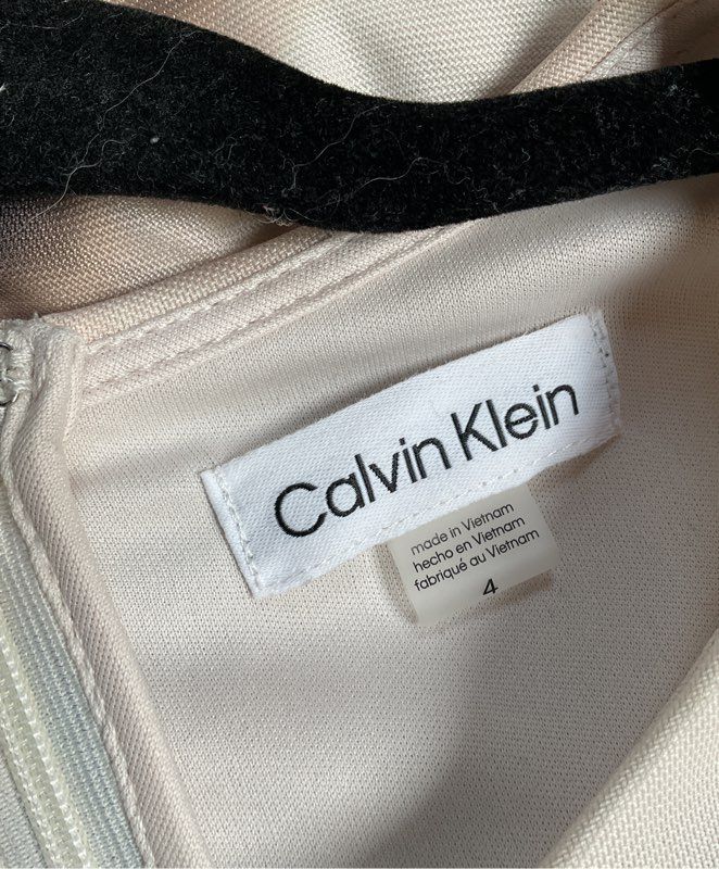 NWT Women's Calvin Klein Black & Tan Geometric Pattern Dress - Size 4