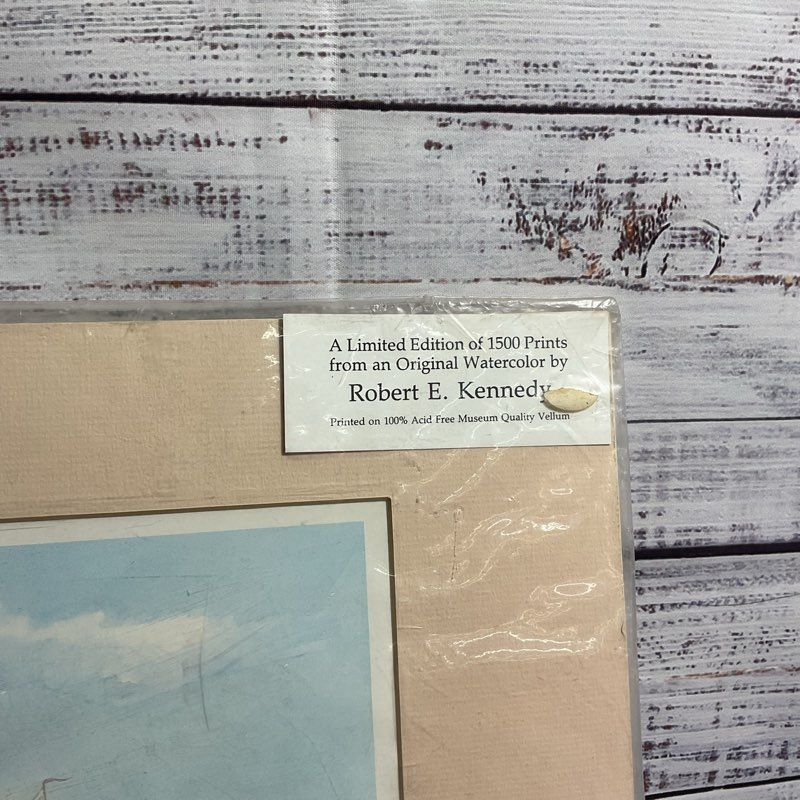 VTG. 80s "Edgartown Light" Watercolor Print by Robert E. Kennedy Signed, Matted