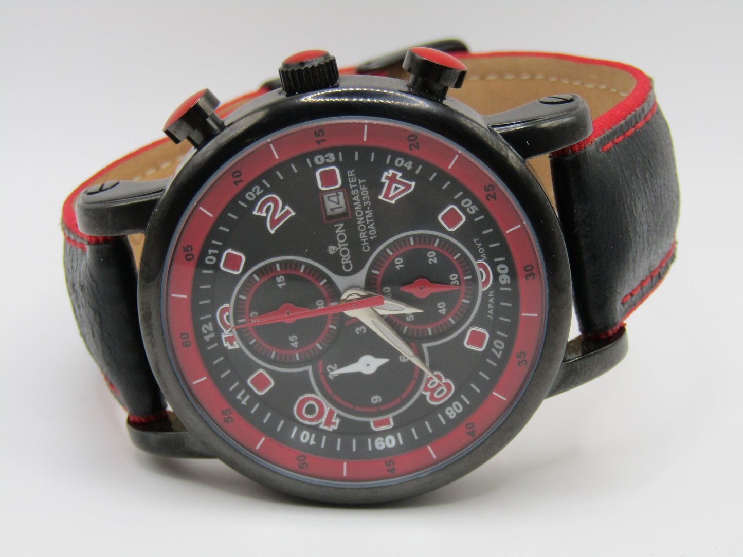 Croton Chronomaster Men's Black & Red Chronograph Watch CC311212