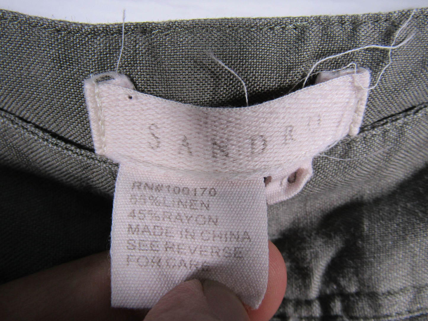 Sandro Women's Green Linen Blend Cropped Pants Size 10