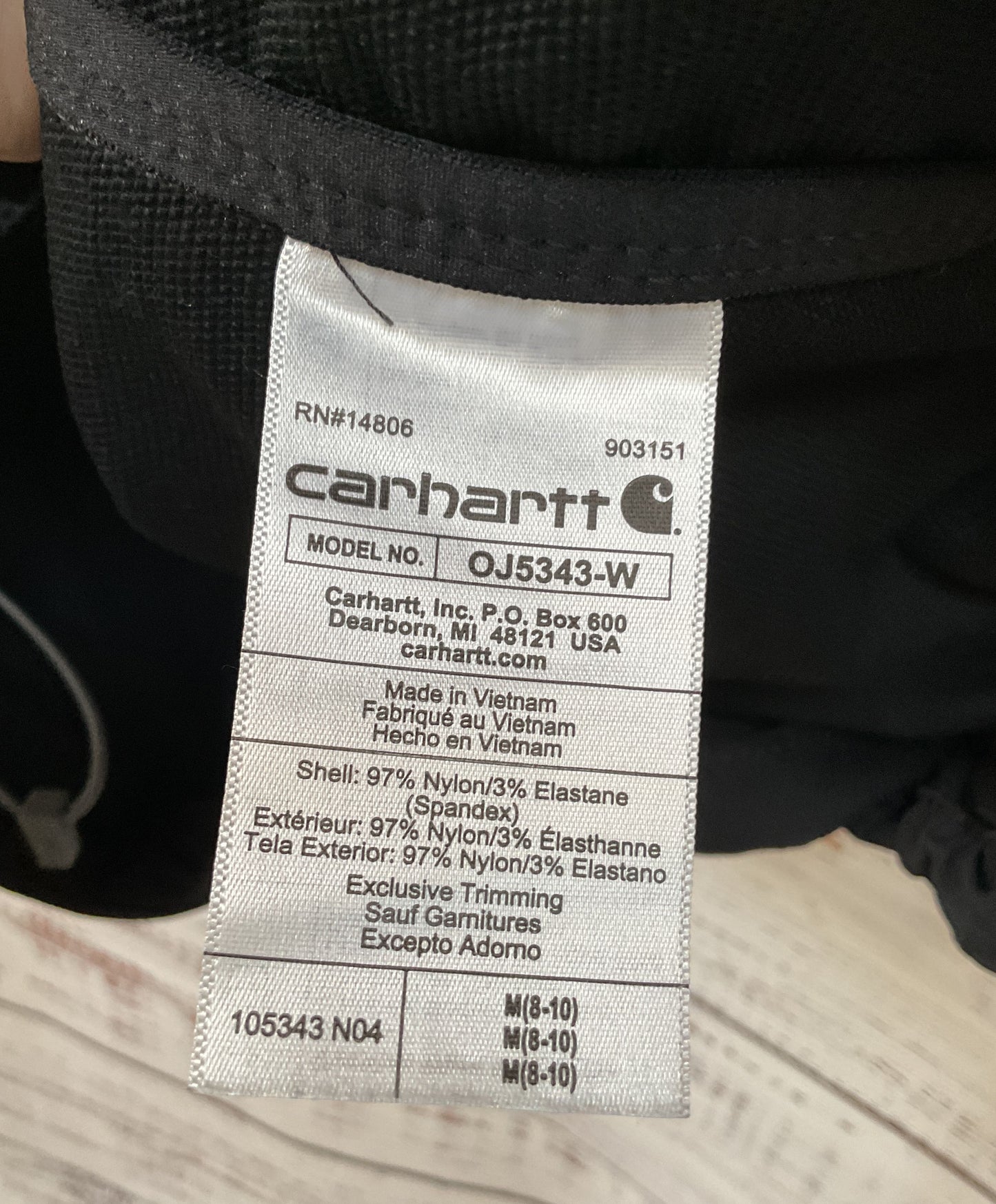 Carhartt Super Dux Women's Black Hooded Jacket Size M OJ5343-W