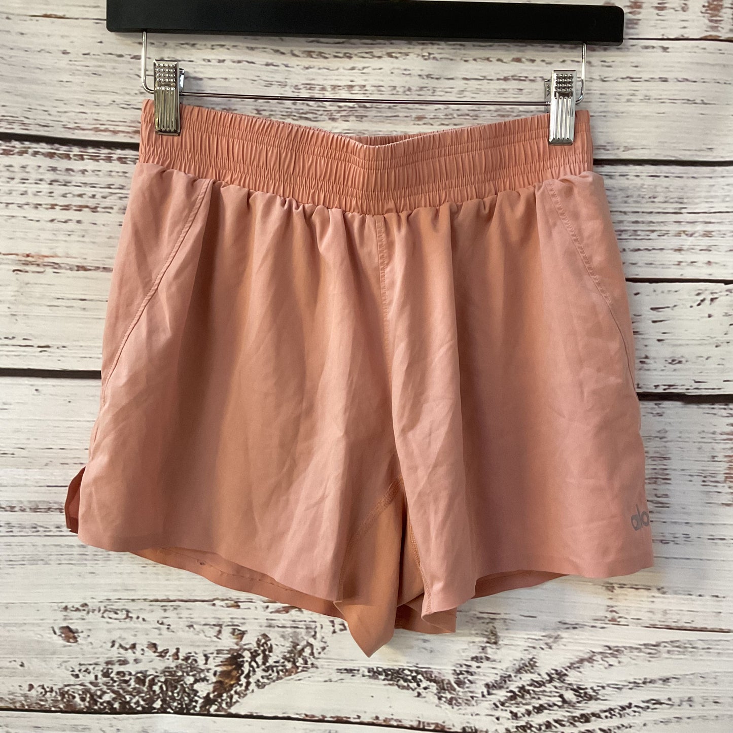 Alo Yoga Alumni Salmon Pink Nylon Shorts - Size S