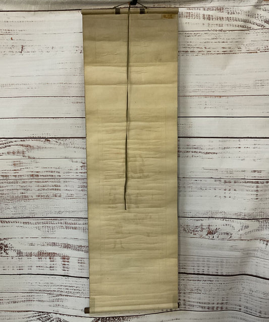 Antique 1800's Japanese Blue-Faced Kongo Koshin Wall Scroll Multicolor