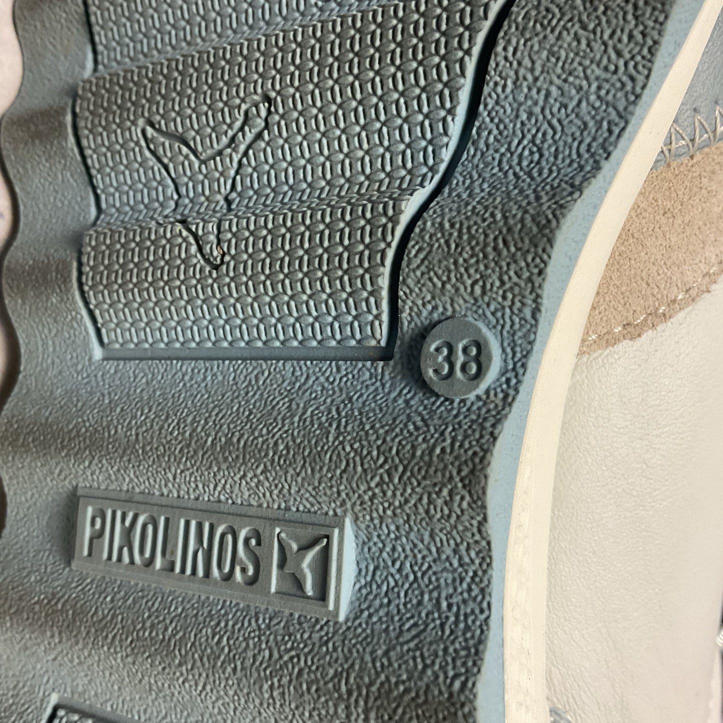 Pikolinos Arrecife W1M White Blue Leather Sneaker Shoe Women Size 7.5US 38EU