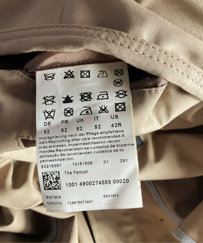Boss Hugo Boss Fencer Trench Coat Beige 42R