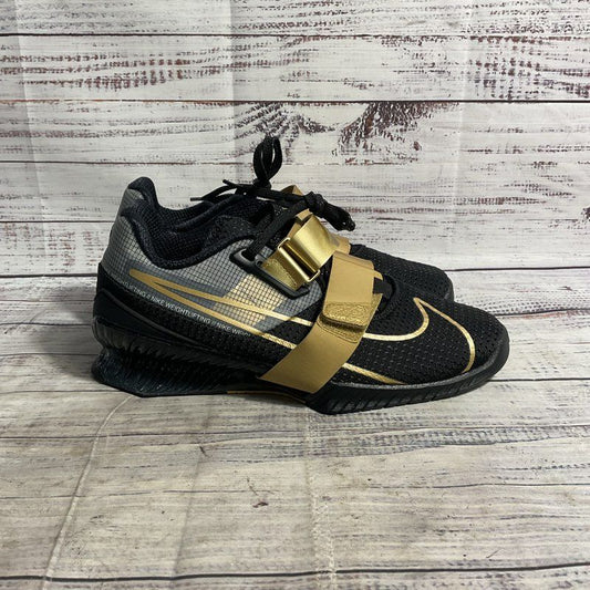 Nike Romaleos 4 Black & Gold Bodybuilder Weightlifting Shoe Women's Size 6