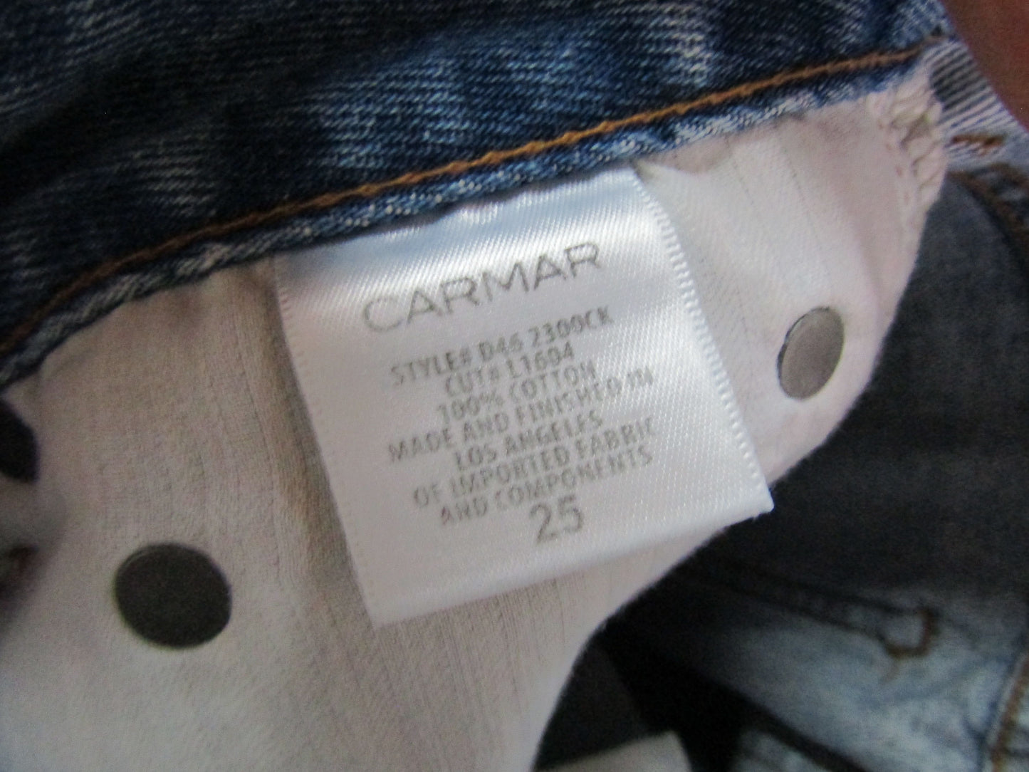 Carmar Hermia Women's Galexia Blue Straight Cut Out Denim Jeans Size 25