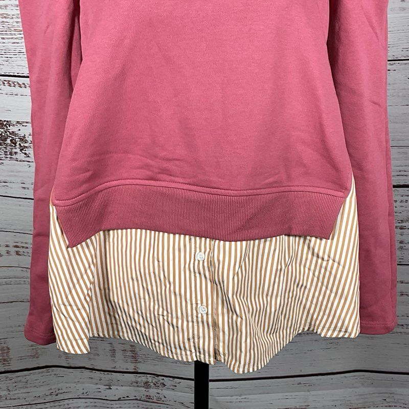 NWT MAEVE Anthropologie Women's Pink Puffy Sleeves Shirt Sweater- SZ M Petite