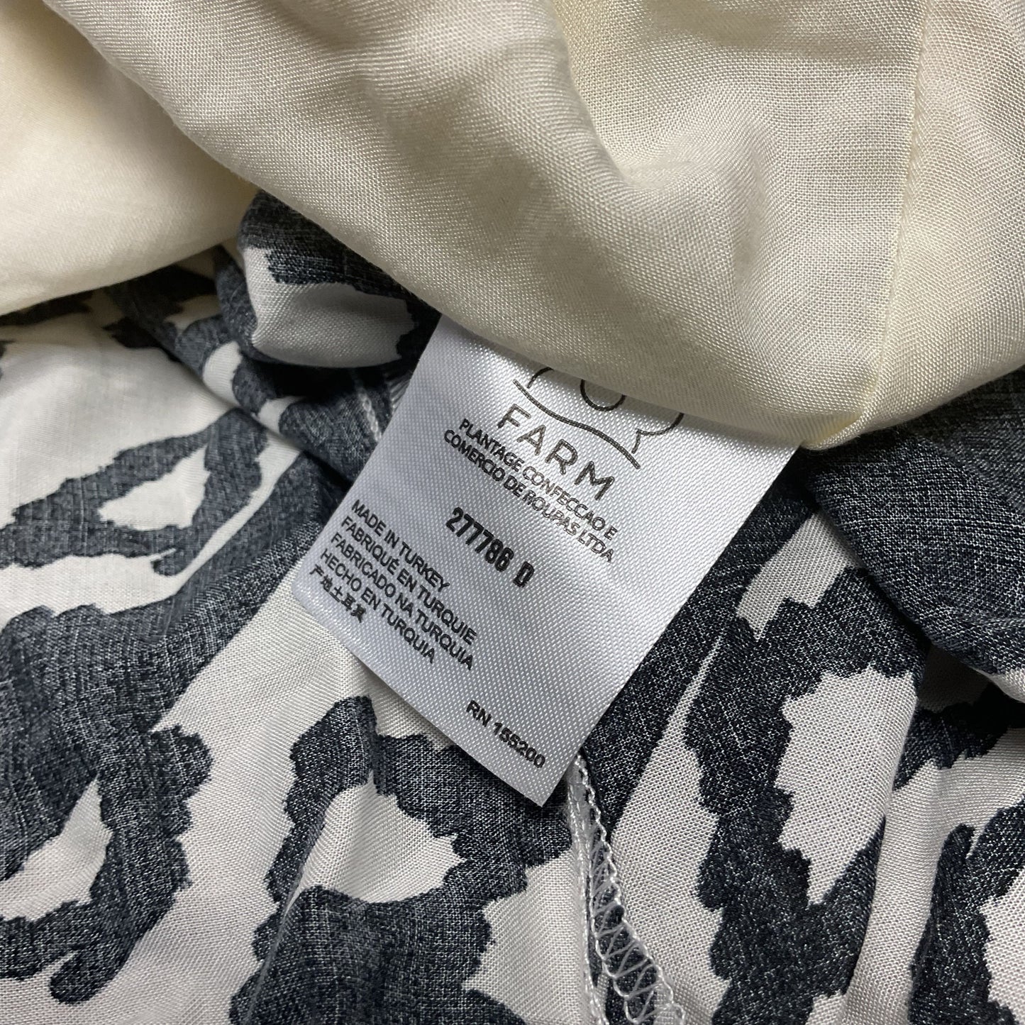 Farm Rio For Anthropologie Black White Flutter Sleeve Maxi Dress Size XS Petite