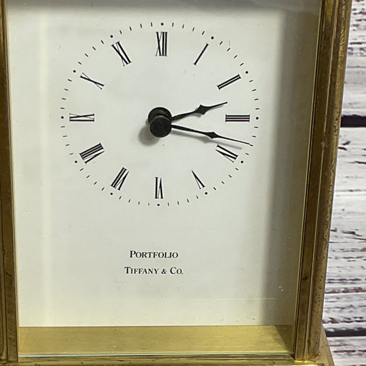 TIFFANY & CO. Portfolio Brass Carriage Mantel Clock (AS-IS / NOT WORKING)