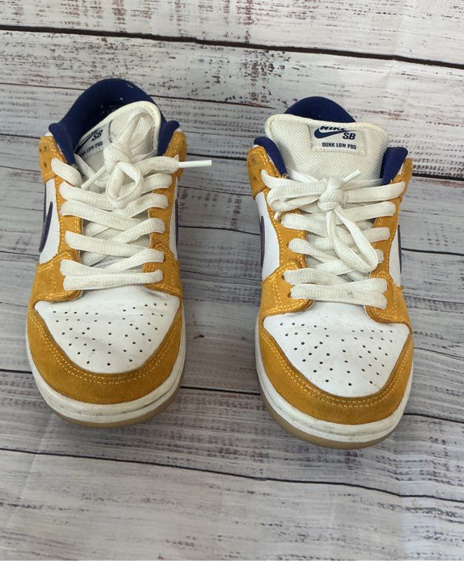 Nike SB Dunk Low Pro White Yellow Sneaker Size 6.5