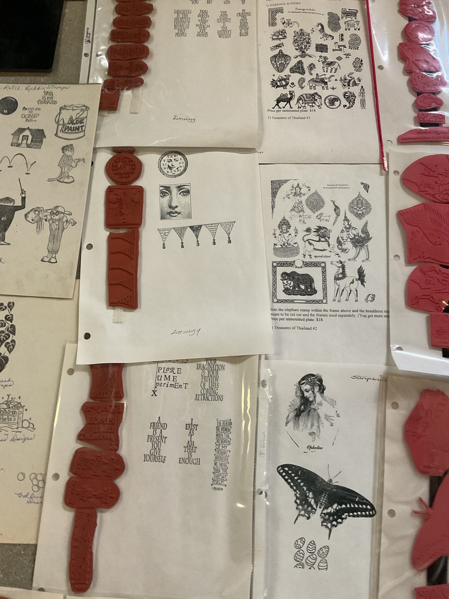 Zitiology Stamp In Hand Rubber Ink Stamps Misc Lot Binders