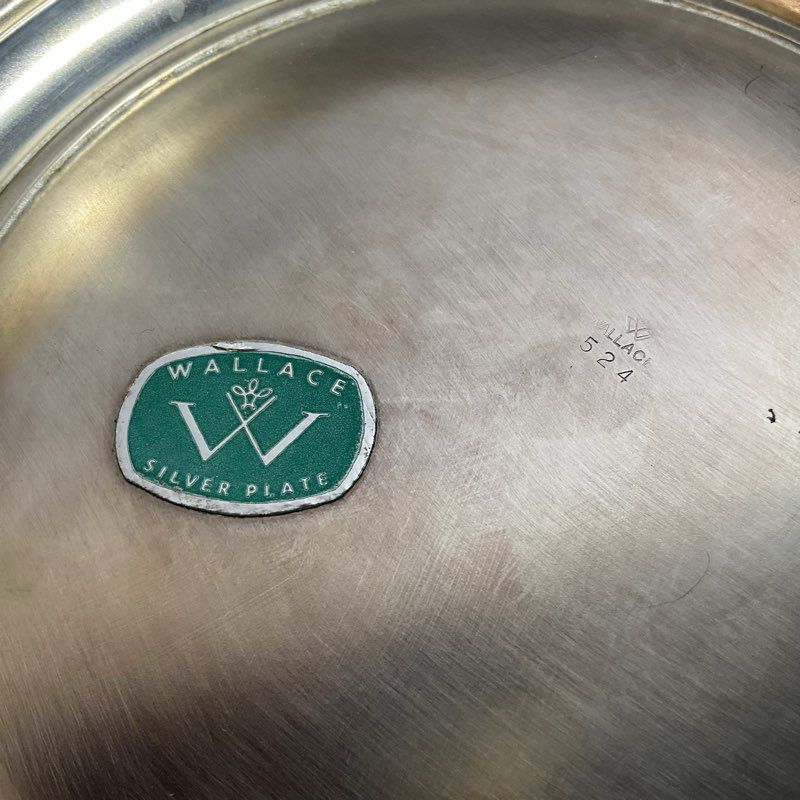 VTG. WALLACE 524 Silver Plate Punch/Serving Bowl- 12"