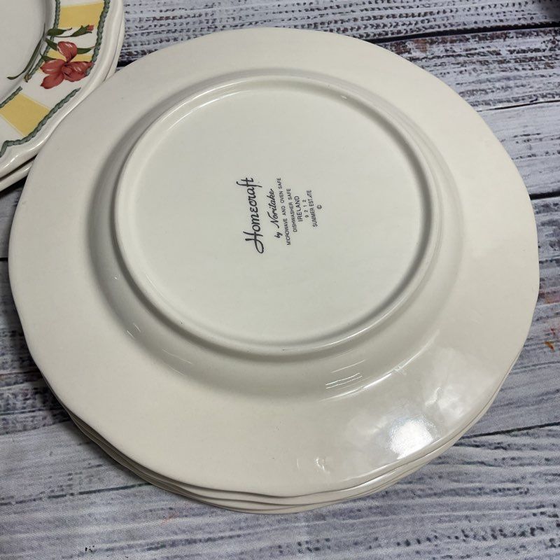 Homecraft By Noritake 9212 Summer Estate Set Of 6 Floral Salad Plates 8.5"