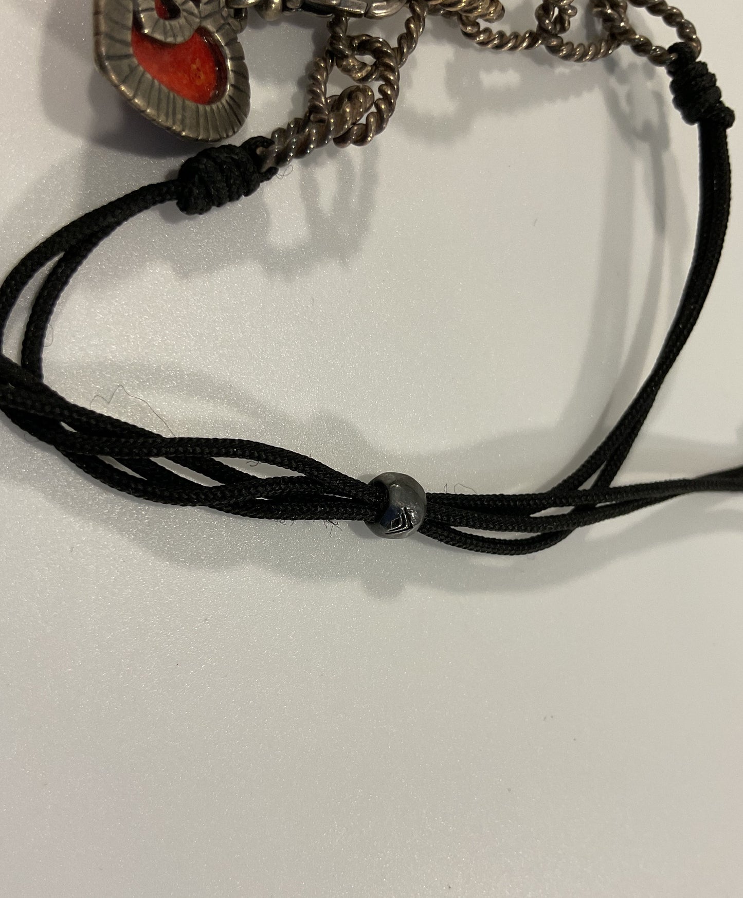 Silpada Red Hot Love Sterling Silver Adjustable Cord Bracelet With Charm