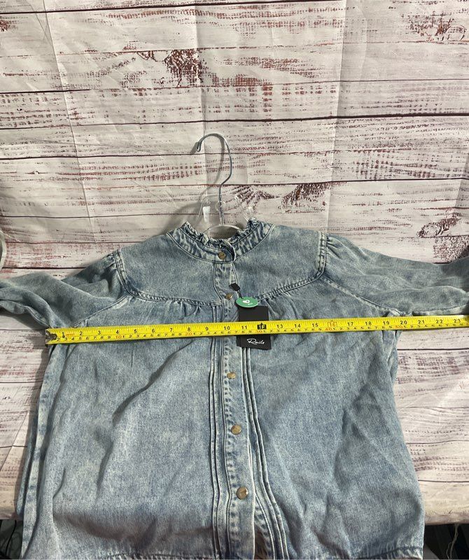 NWT RAILS Alanna Denim Blouse Antique Indigo Women's Size XS
