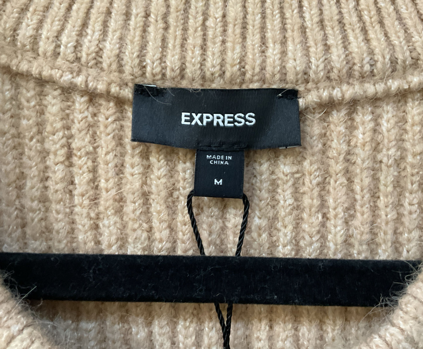 Express Men's Fuzzy Striped Crew Neck Sweater Size M