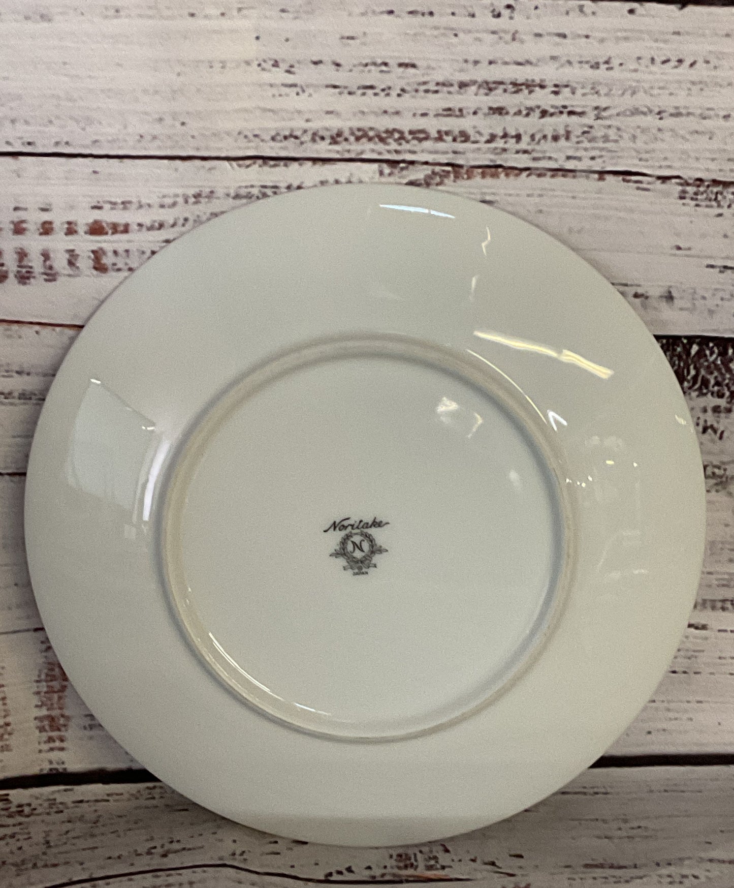 Noritake Porcelain Platinum Trim Set of 8 Salad Plates White