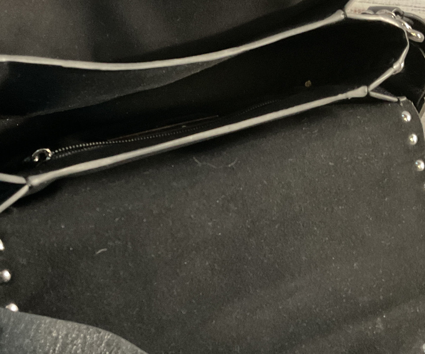Valentino Leather Rolling Rockstud Guitar Strap Shoulder Crossbody Bag Black