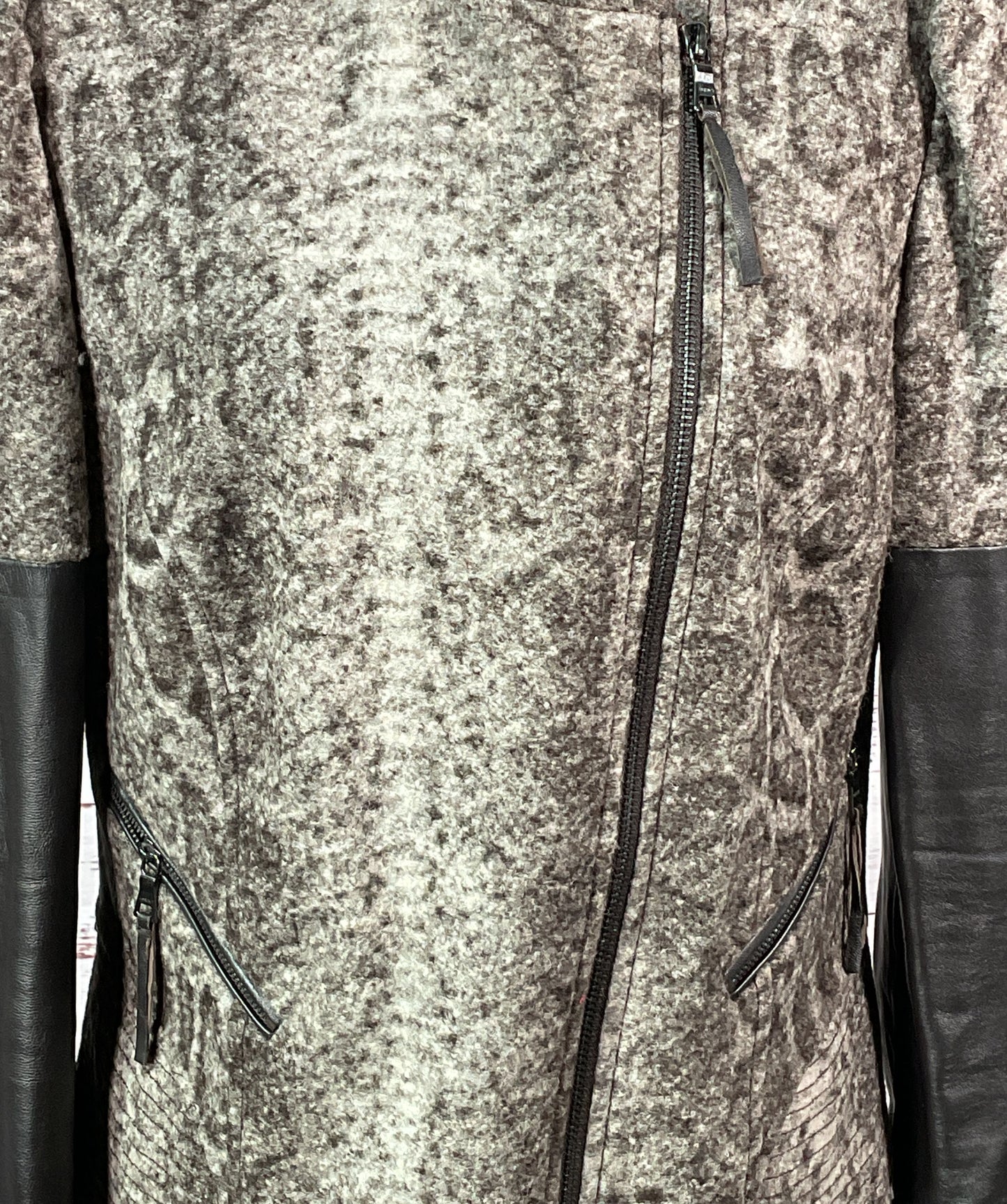 Ambiente Wool Blend Snakeskin Print Jacket Gray 12