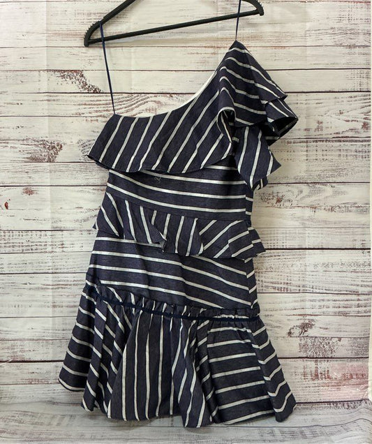 Women's Prose & Poetry Navy and White Striped One Shoulder Dress Size XS