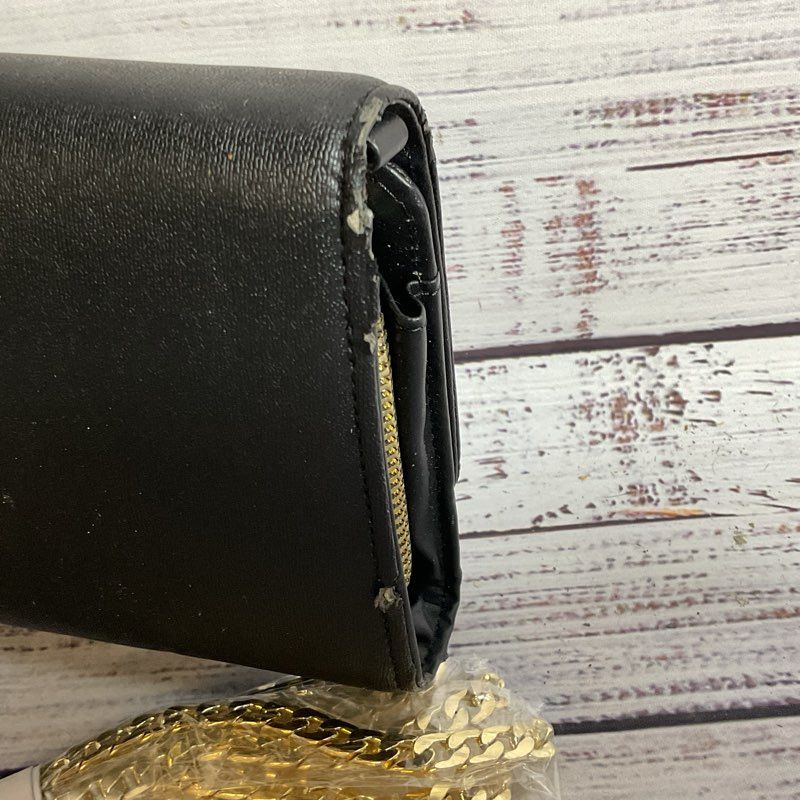 NWD NICOLE LEE USA Women's Black Leather Chain Strap Crossbody Bag- (DEFECT)