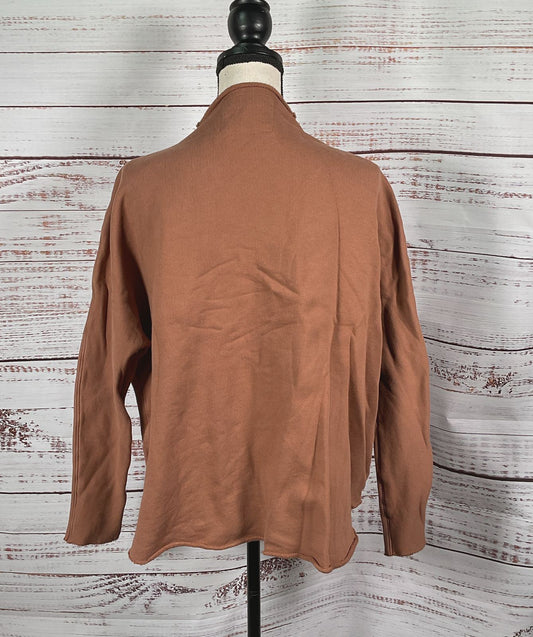Frank & Eileen Cotton Effie Funnel Neck Sweater Brown S