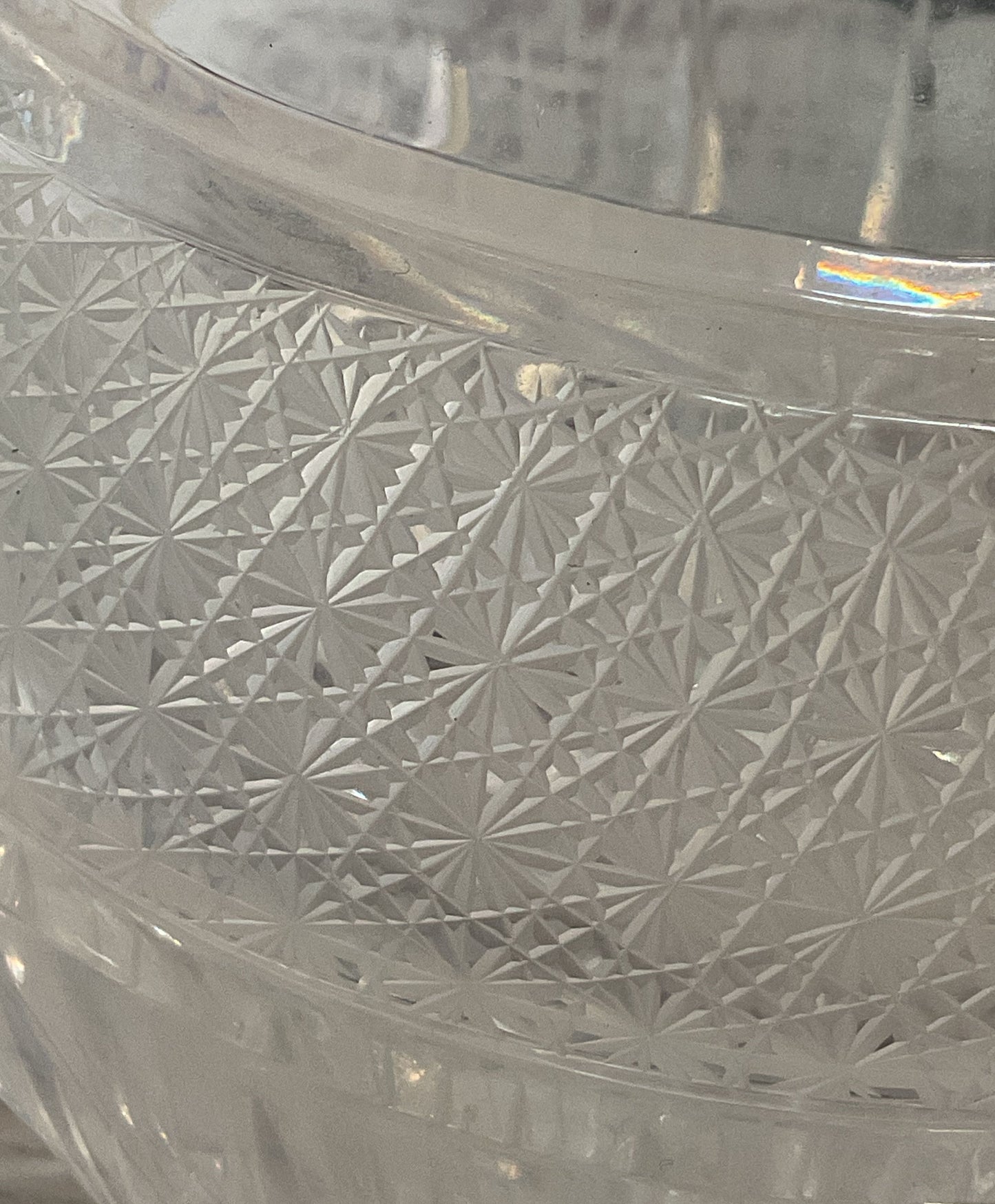 Vintage Bohemian Cut Glass Vase Clear Crystal