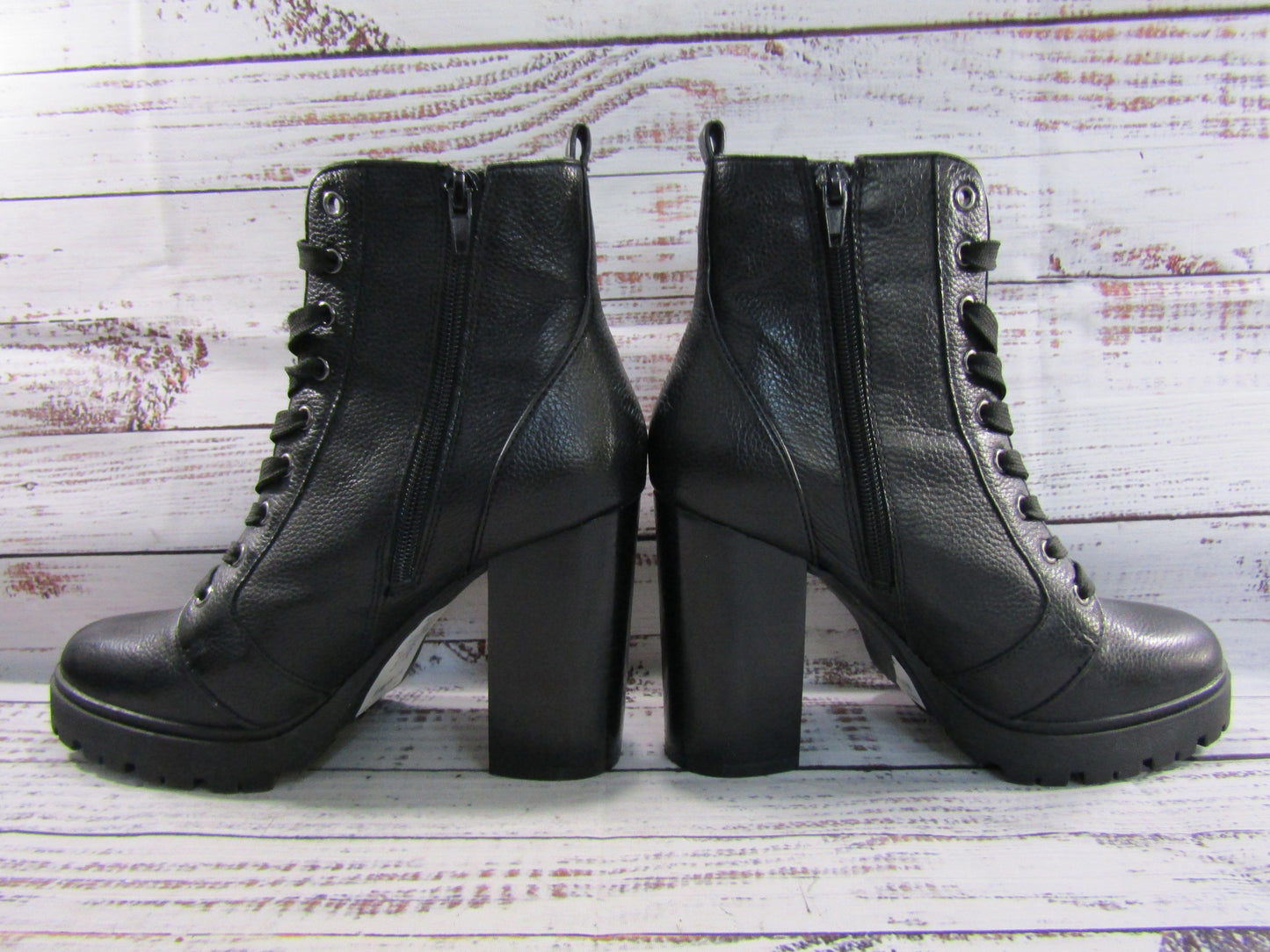 Steve Madden Laurie Women's Black Leather Ankle Zip Boots Size 8