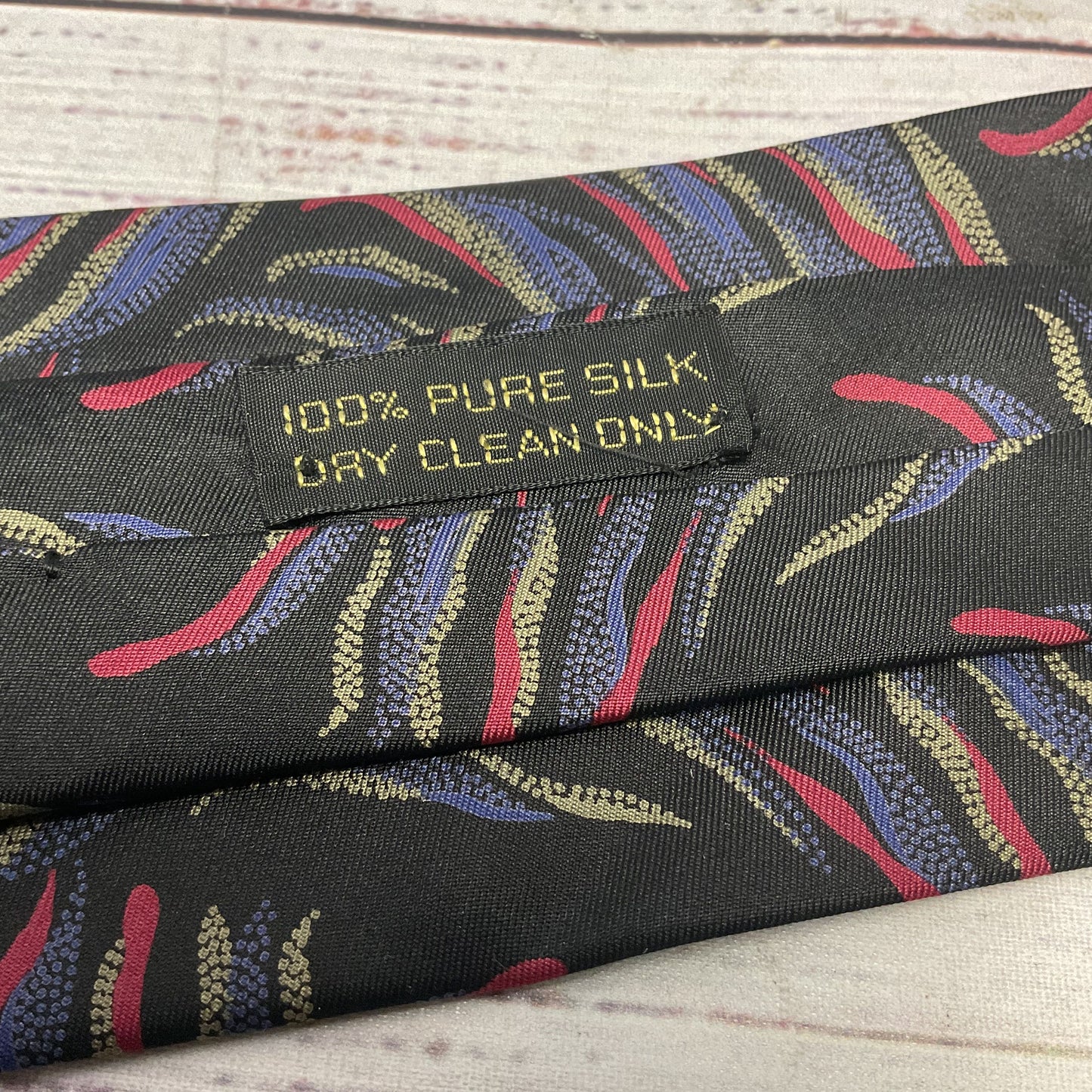 Giorgio Armani Black Multicolor Abstract Print Neck Tie 56"