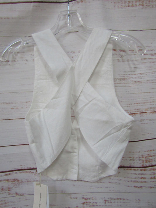 Commense Women's White Cotton Vest Top Size XS