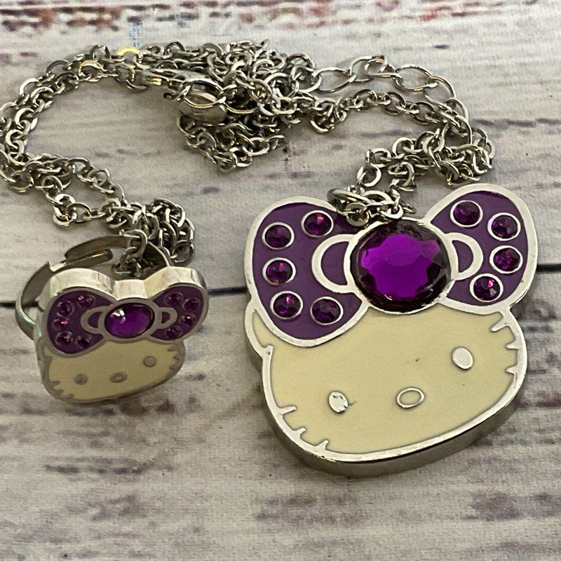 2009 HELLO KITTY 35 Anniversary Necklace & Adjustable Ring