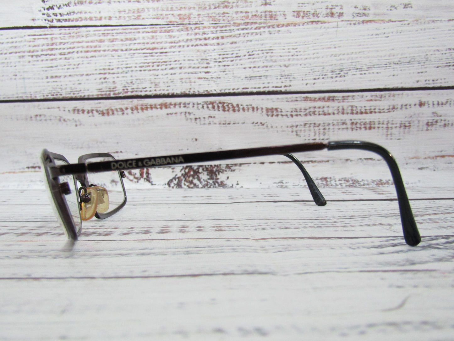 Dolce & Gabbana DG 369 Rectangular Brown Eyeglasses Frame Made in Italy