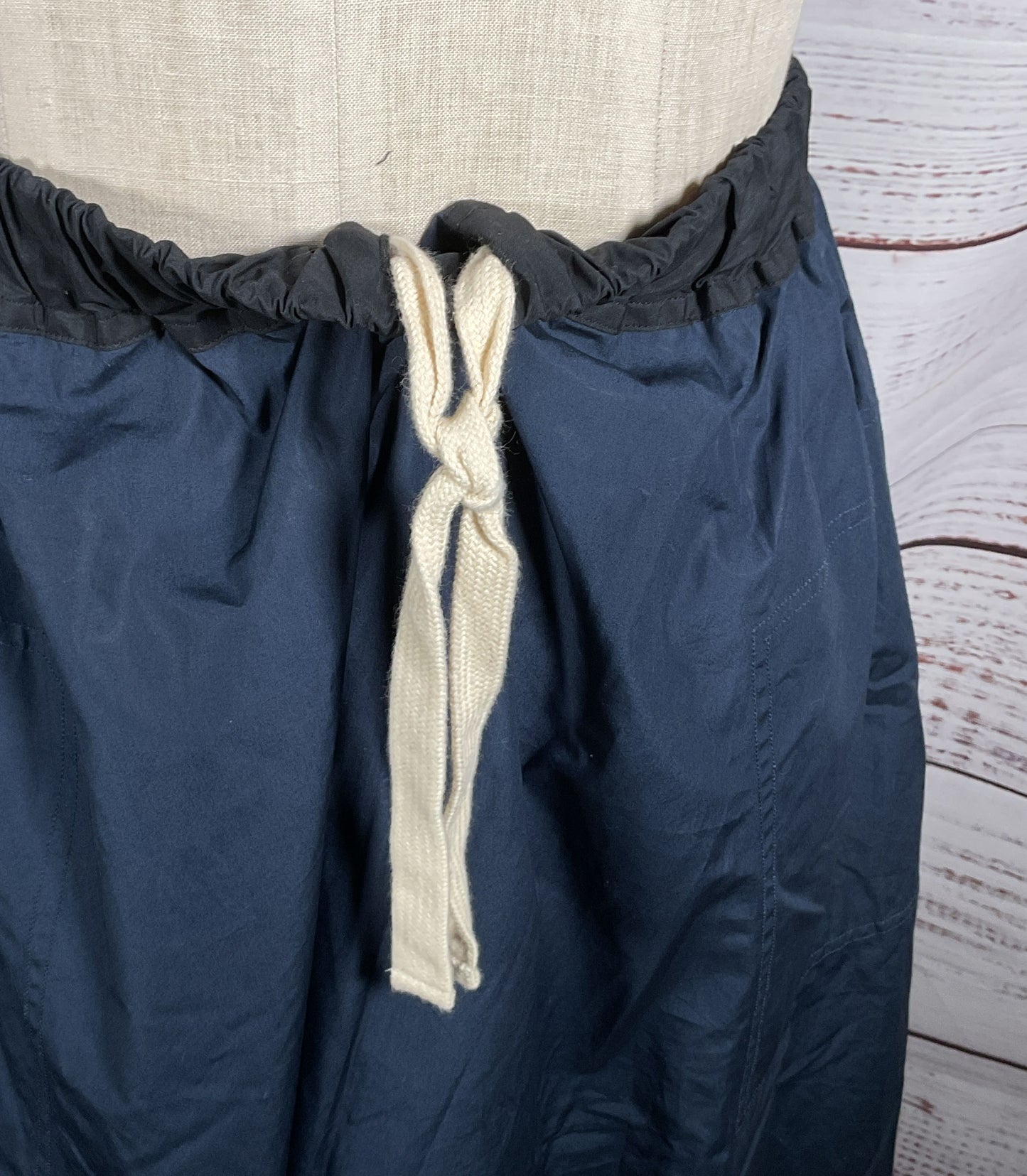 Sofie D'Hoore Cotton Elastic Waist Midi Skirt Navy Blue 34